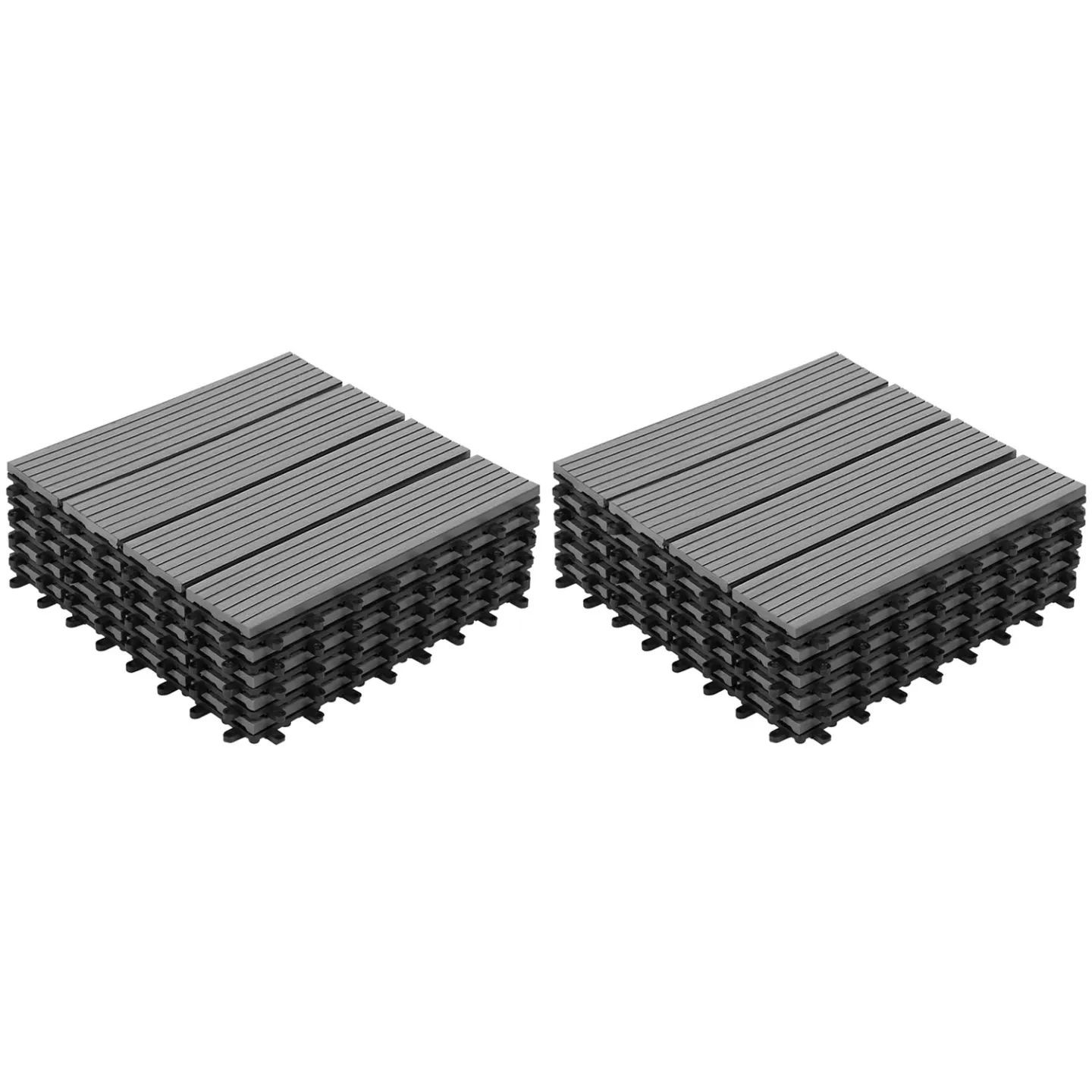 Lot de 10 dalles de terrasse WODHY clipsables bois composite gris 30 x 30 cm