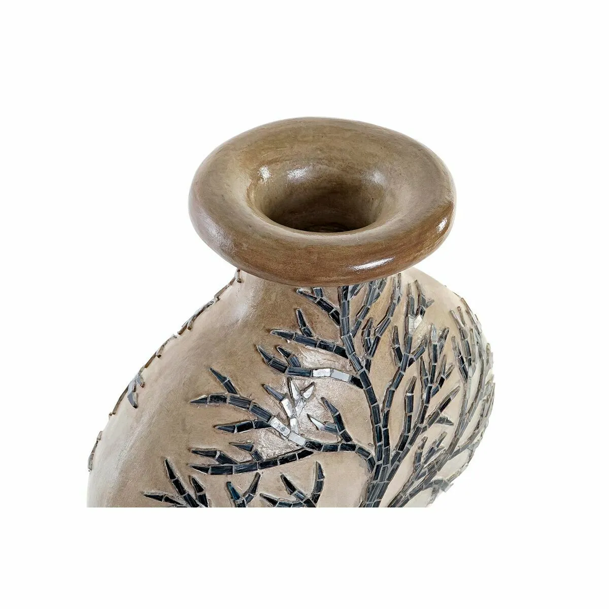 DKD Home Decor Vase Arbre Verre Noir/Beige