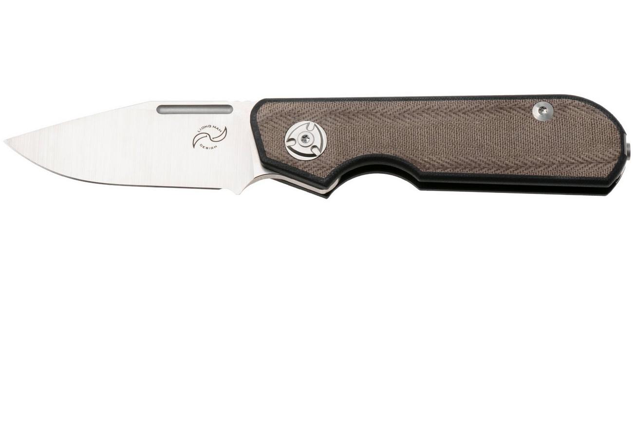 Liong Mah Traveller Clippoint Green Canvas Micarta zakmes