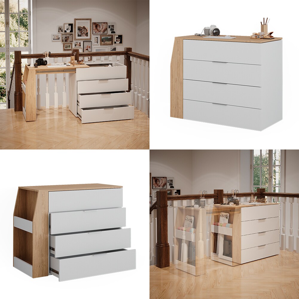 Vicco Basteltisch Iva Artisan Weiß 98,5 x 80 cm ausklappbar