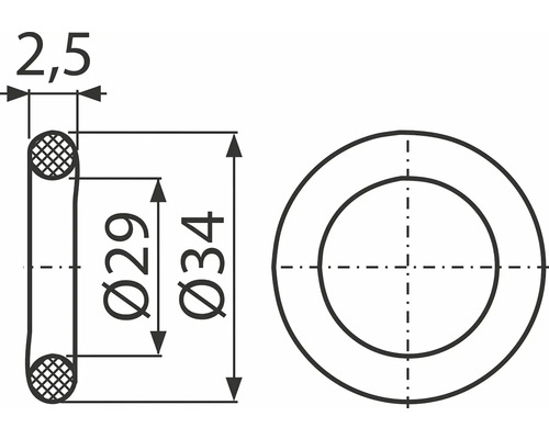 O-ring 29x2,5 mm veporit. Geschikt voor aftapkraan.
