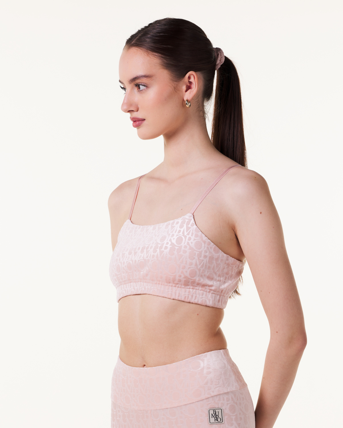 Bumpro Logomania Velour Bralette Pink Evening