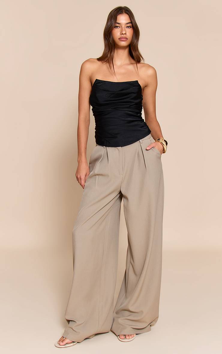 Noir Corset Froncé En Satin