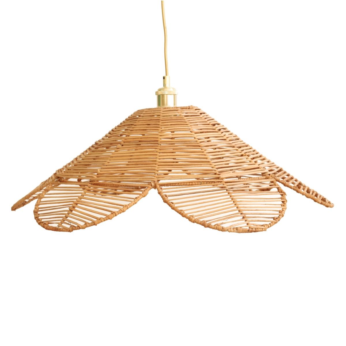 Suspension luminaire rotin en forme de marguerite Atelier jasmin