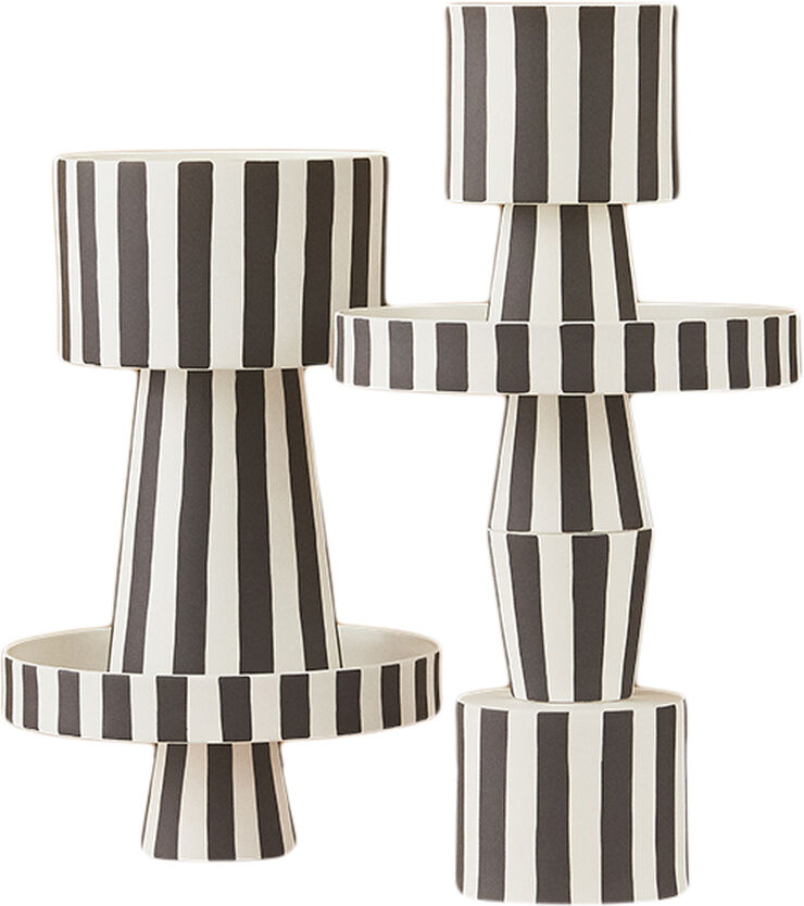 OYOY Living Design Toppu Pot - Small black/white Striber