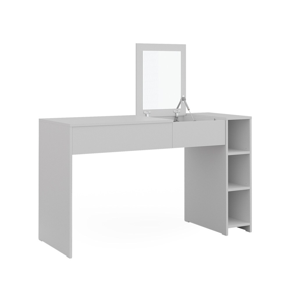 Vicco Schminktisch Kira, 129 x 76 cm, Weiß, Frisiertisch inkl. Spiegel, modern