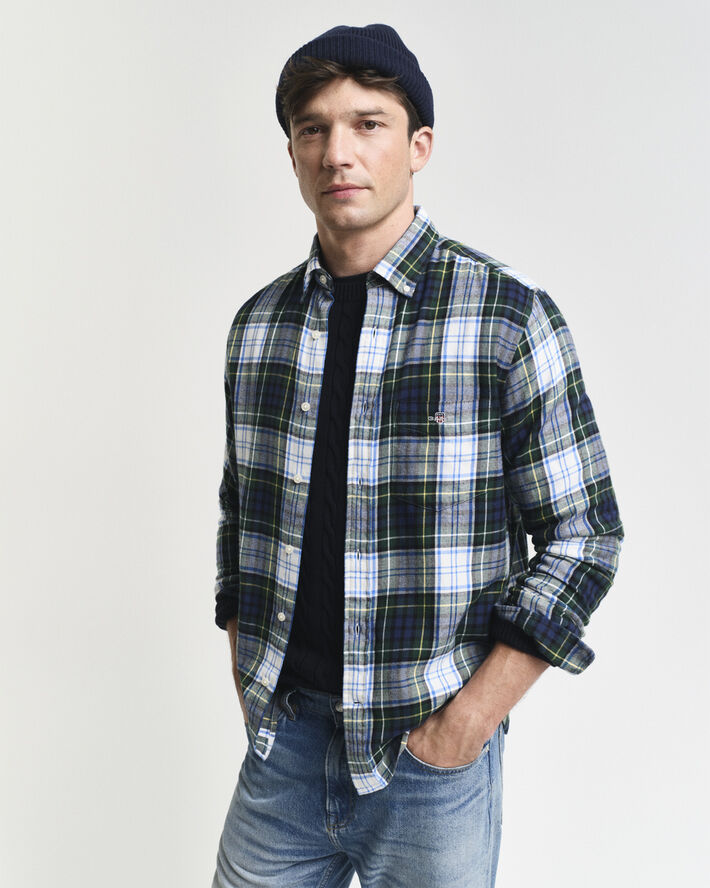 Gant REG FLANNEL CHECK SHIRT Tartan green