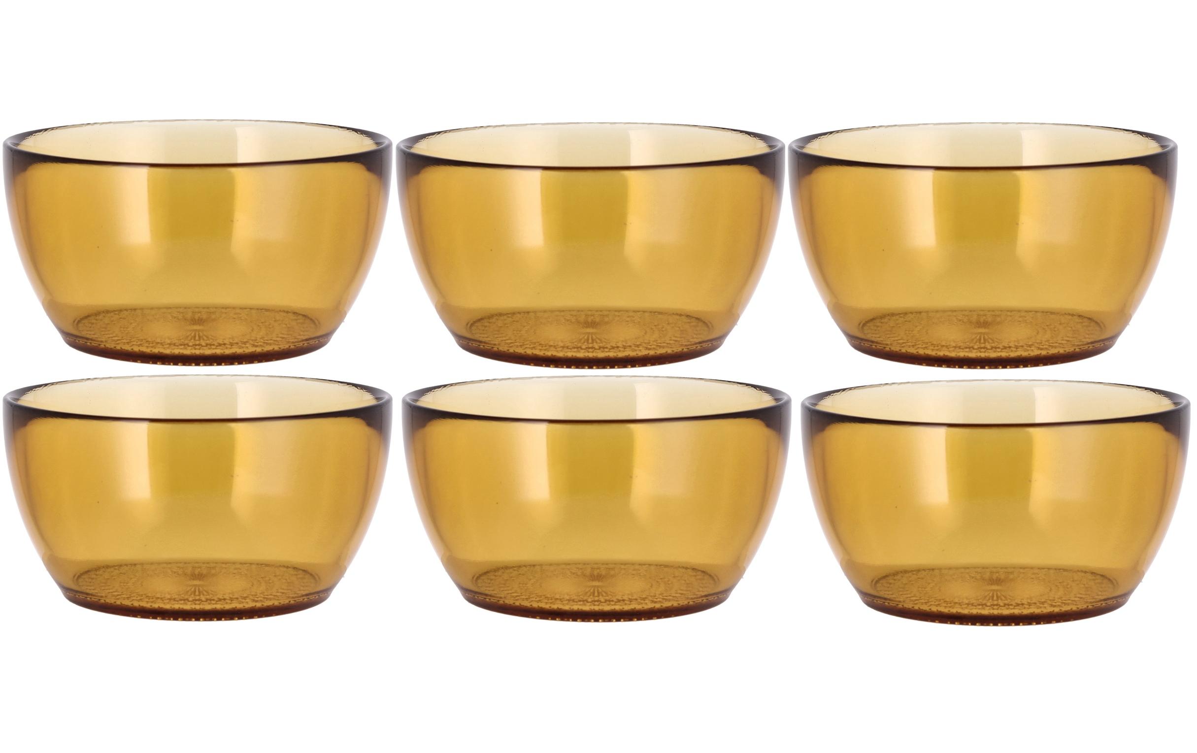 Schale Kusintha 12 cm, 6 Stück, BernsteinSchalen Set aus Glas