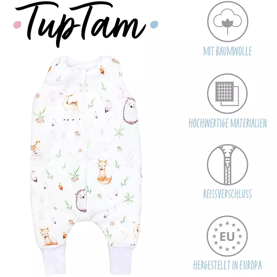 TupTam Baby Winter Schlafsack mit Beinen grünweiß