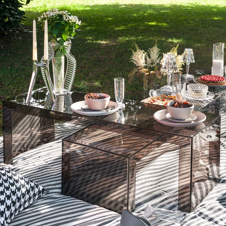 Kartell - Big Battery Akku-Tischleuchte H 37,3 cm, glasklar