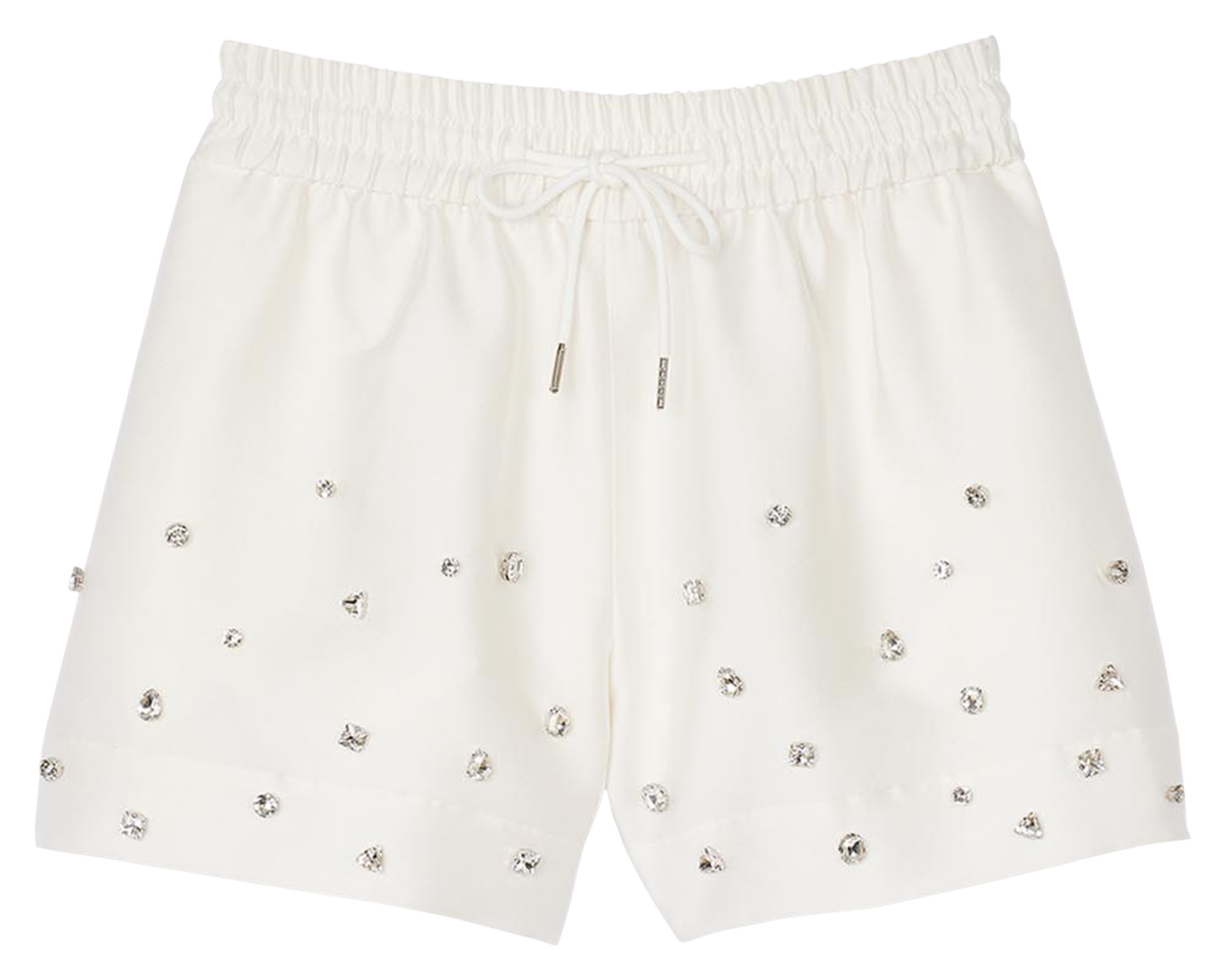 Short taille haute à strass | Blanc