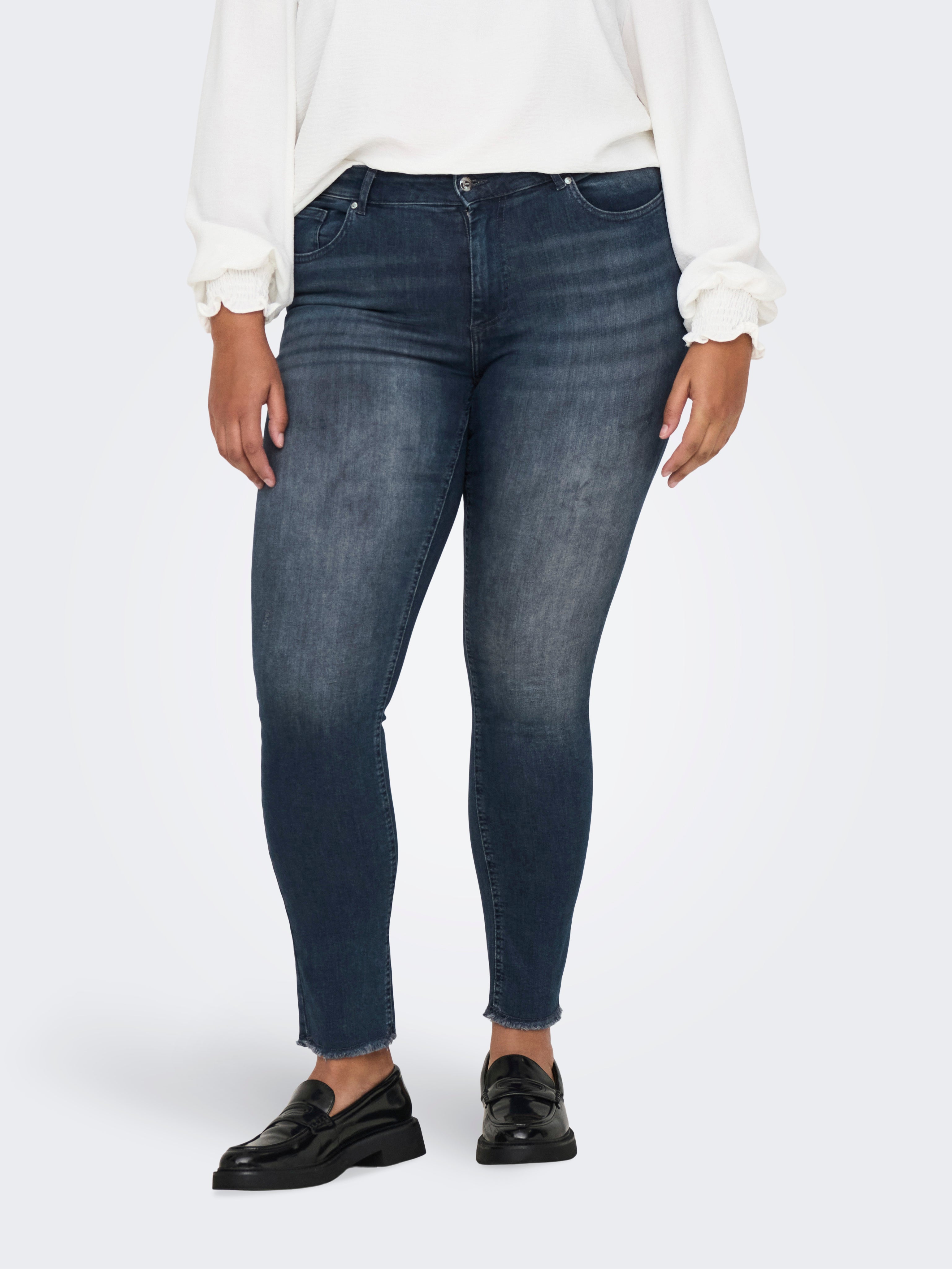 CARWILLY Hohe Taille Skinny Fit Jeans Blue Black Denim