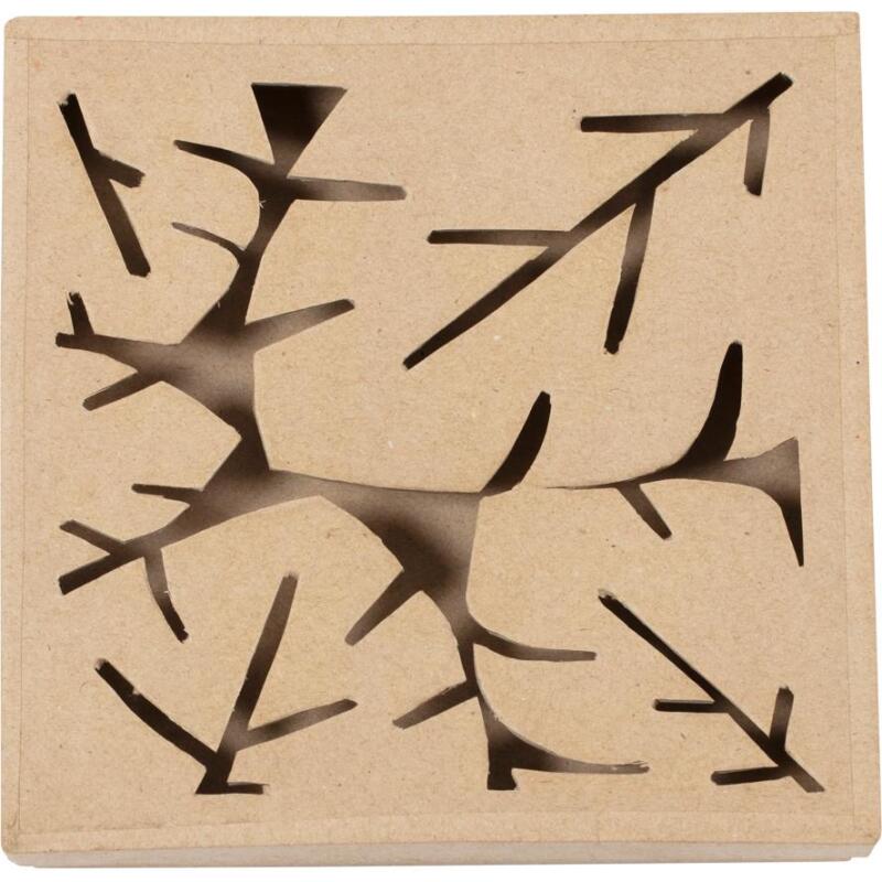 Boite végétale carrée 17x17x3cm - Kraft