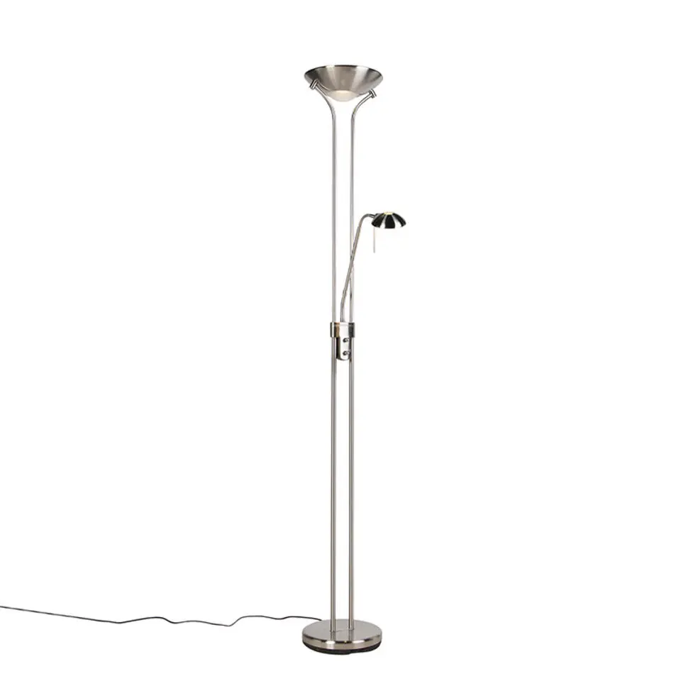 Qazqa vloerlampen diva zilverkleurig geïntegreerde led