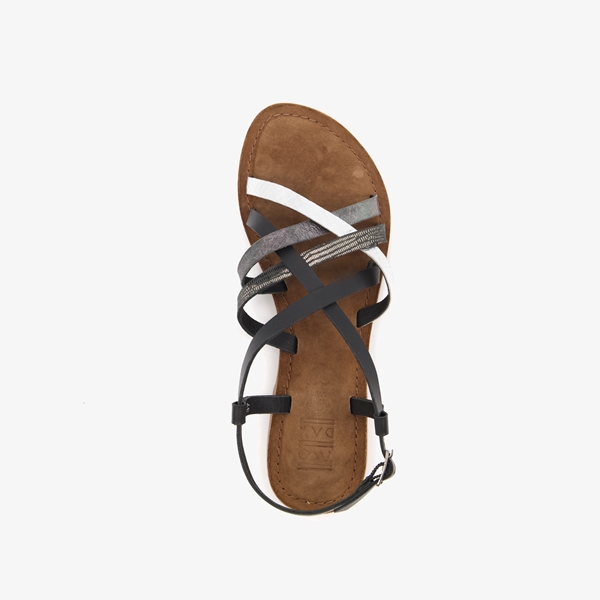 TwoDay dames sandalen zwart/zilver