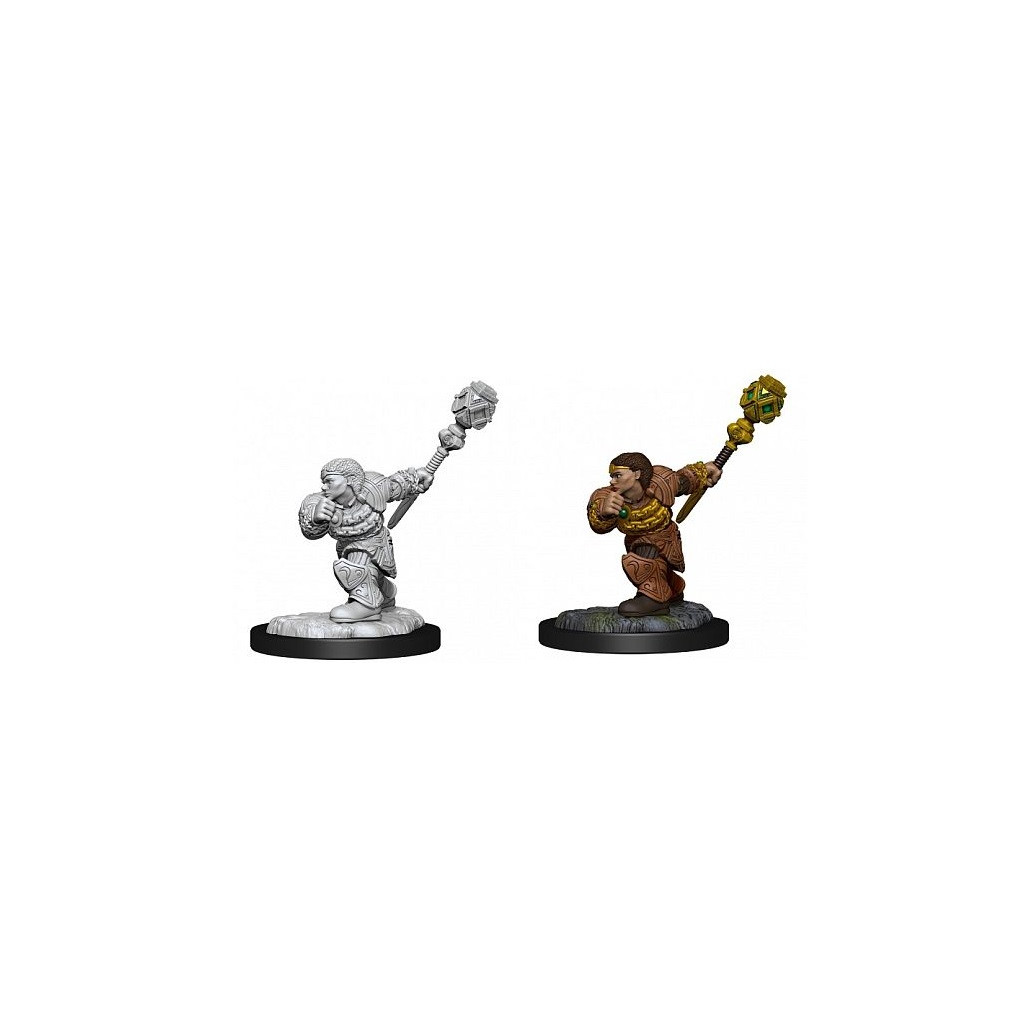 Magic the Gathering Deep Cuts Unpainted Miniatures: Dwarf Fighter & Dwarf Cleric