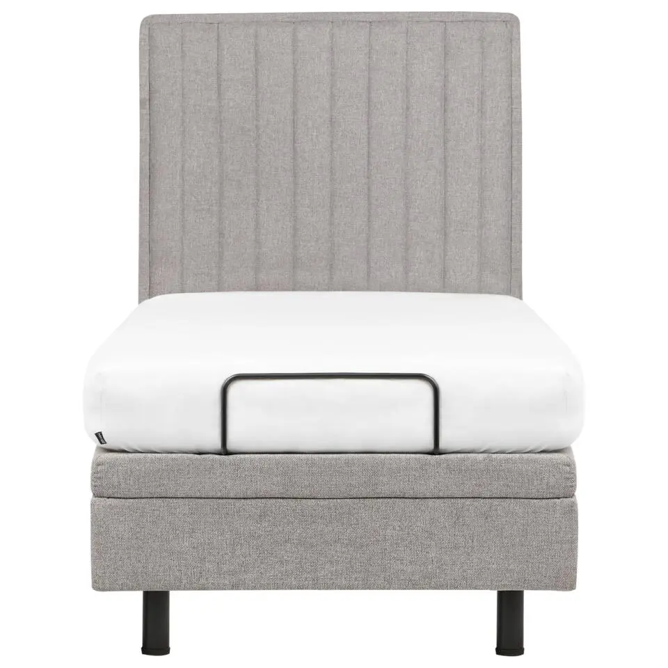 DUKE II - Eenpersoonsbed - Lichtgrijs - 90 x 200 cm - Polyester