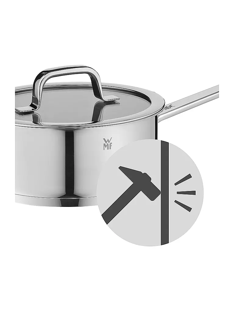 WMF Compact Cuisine Stielkasserolle mit Deckel 20cm Cromargan silber