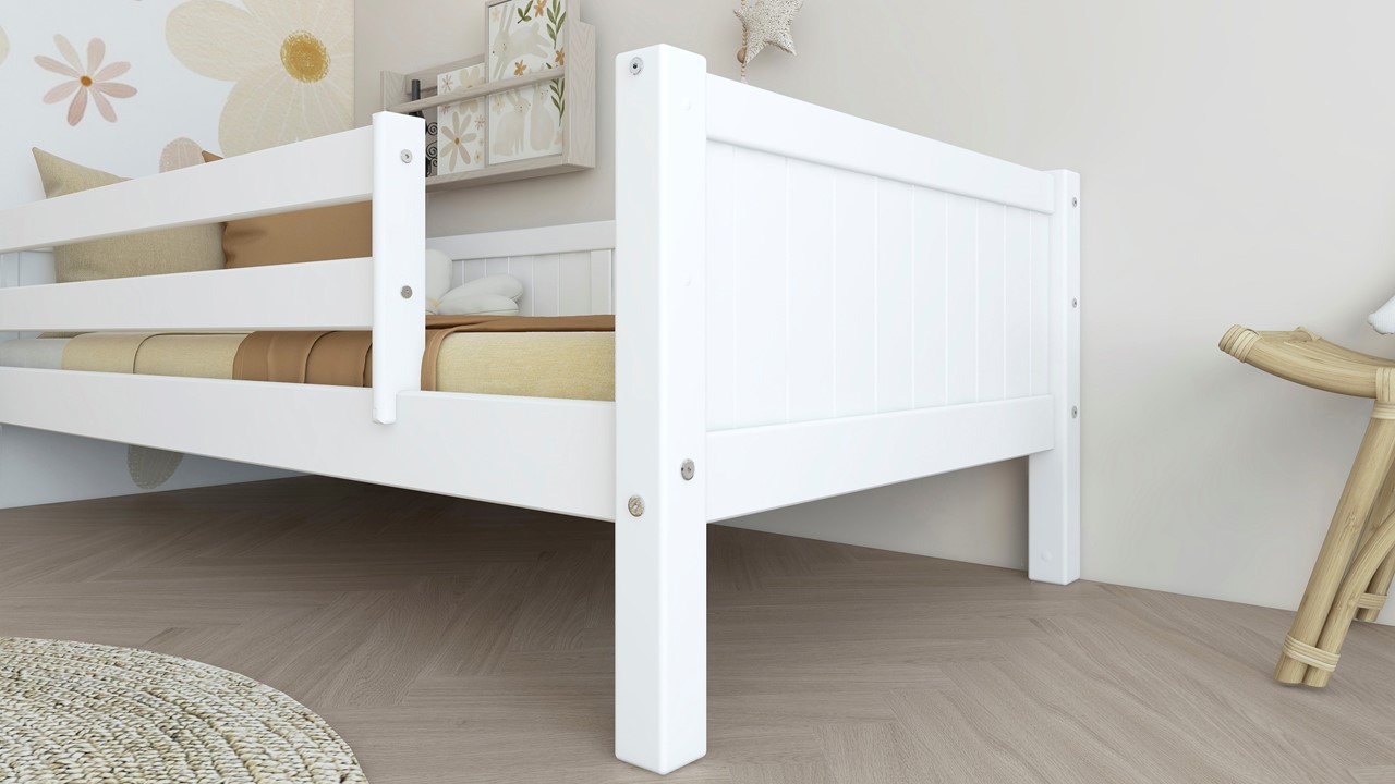 Bedbank Puck met paneel en uitvalbeveiliging wit