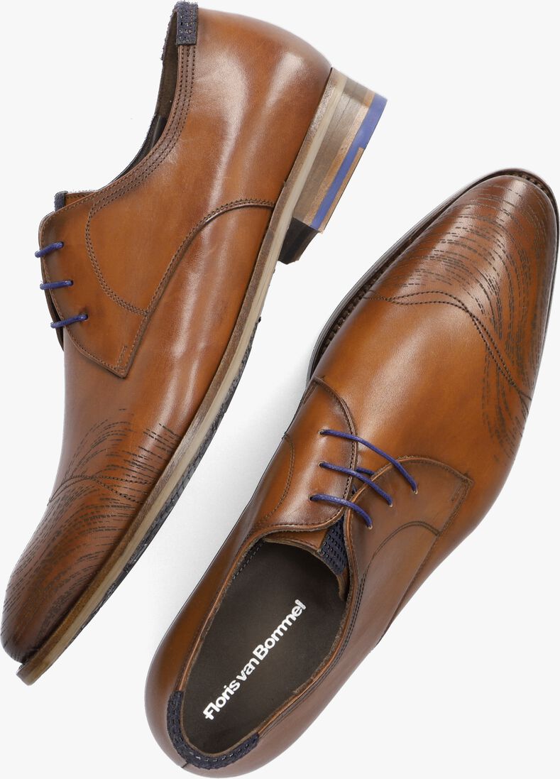 FLORIS VAN BOMMEL cognac floris van bommel nette schoenen sfm-30303