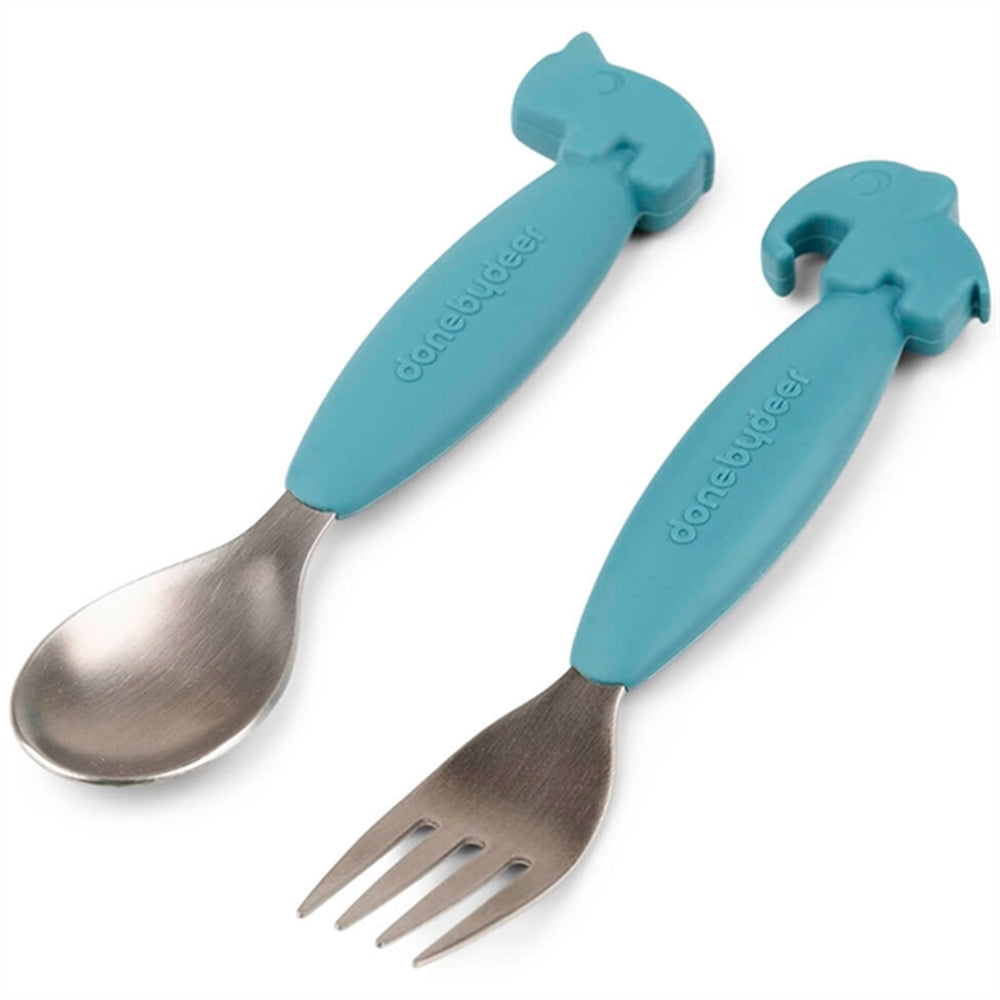 Done by Deer YummyPlus Easy Grip Cutlery Set Powder - DonebyDeer