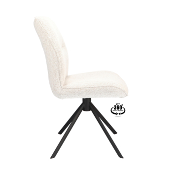 Eetkamerstoel Onne Lia linen wit jacquard stof