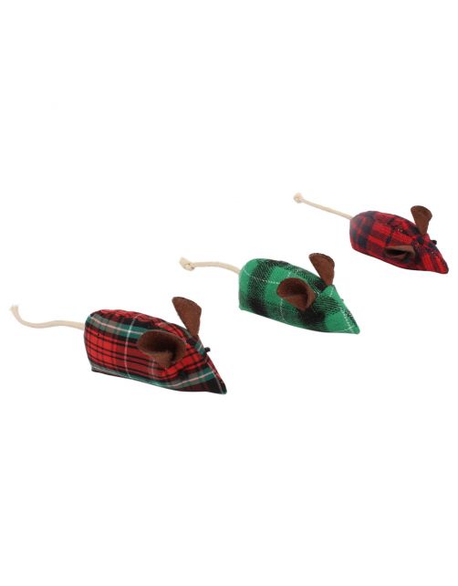 Ferribiella Katten Kerst Speelmuis - Kattenspeelgoed - 3 stuks