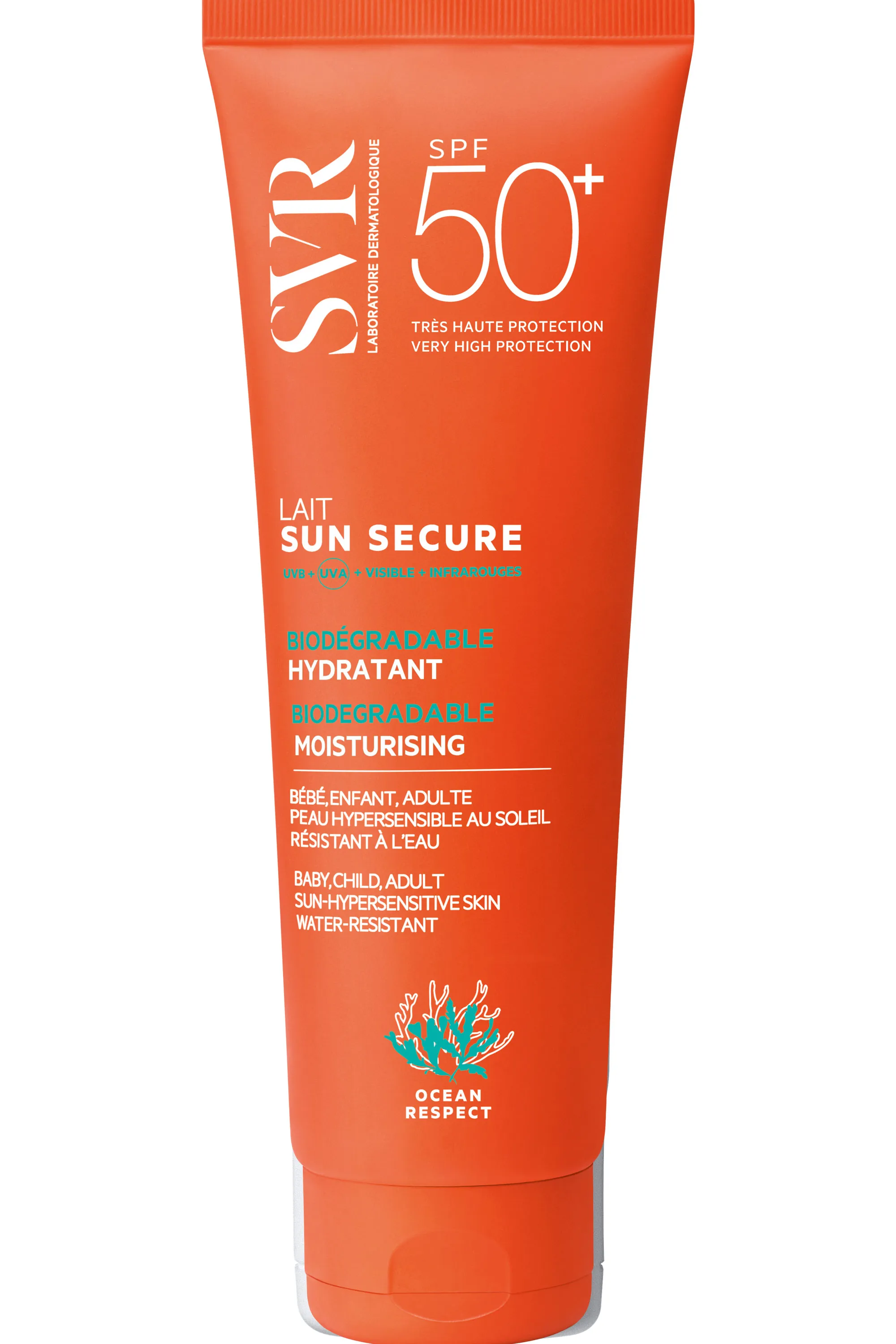 SVR Lait solaire biodégradable SPF50+ Sun Secure-250 ml