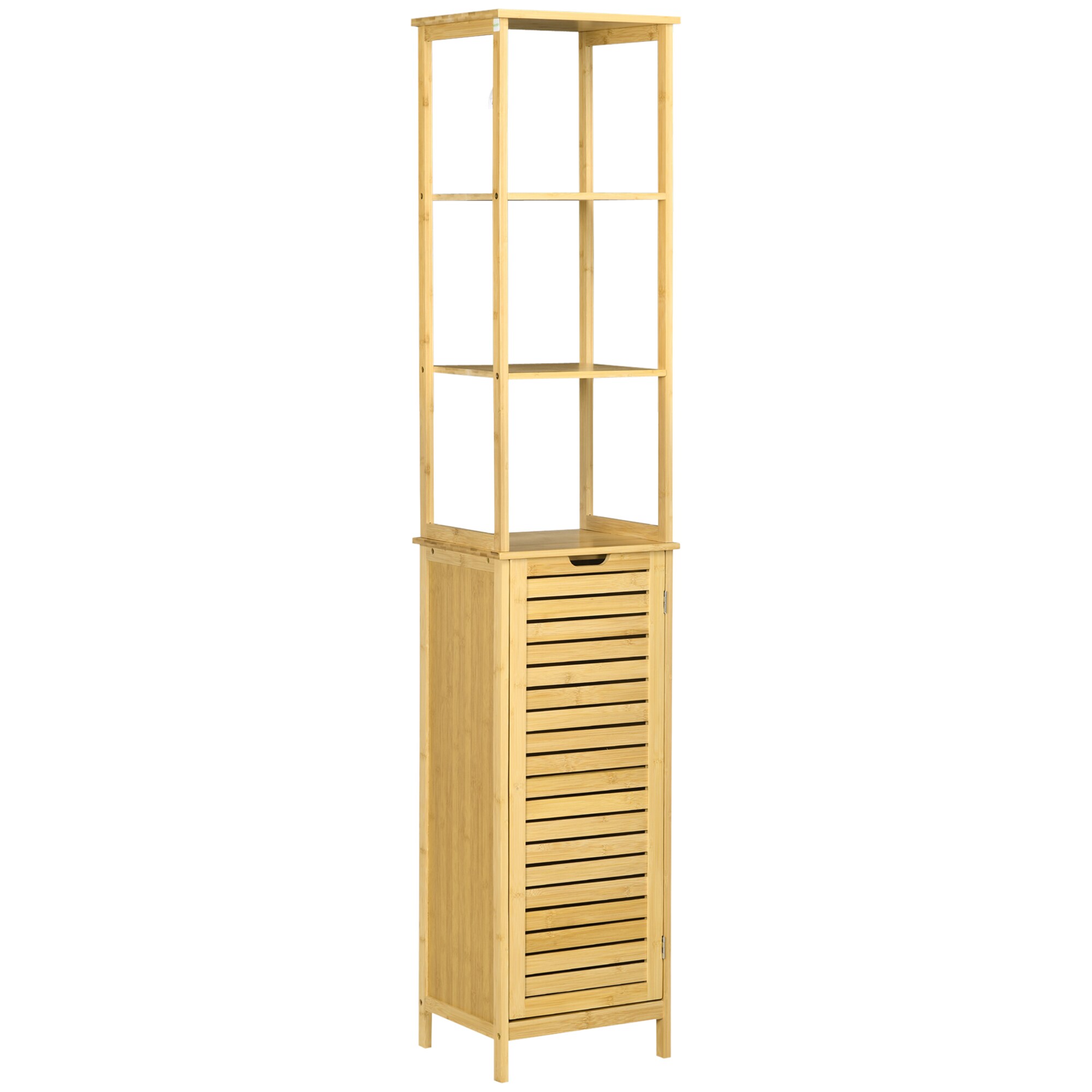 kleankin Badezimmerschrank mit 3 Ablagen natur 25L x 34B x 30H cm