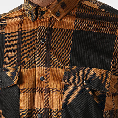 Chemise Manches Longues A Carreaux Y-3560-07 Camel Noir
