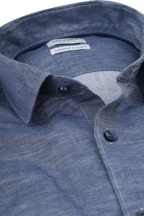 OLYMP Level 5 Overhemd Linnen Blend Blauw 219274-18 kopen
