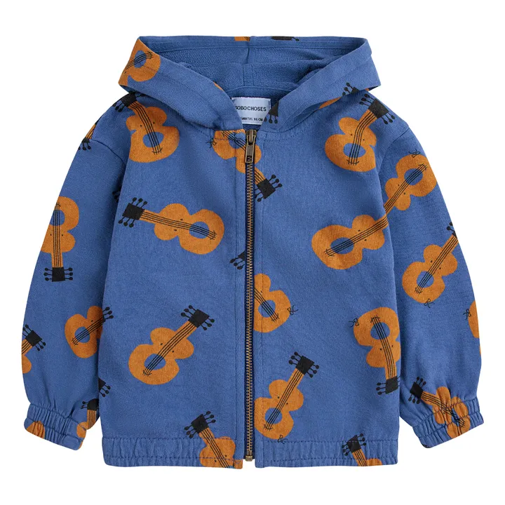 Bobo Choses Sweat Zippé Coton Bio Guitares Bébé | Bleu