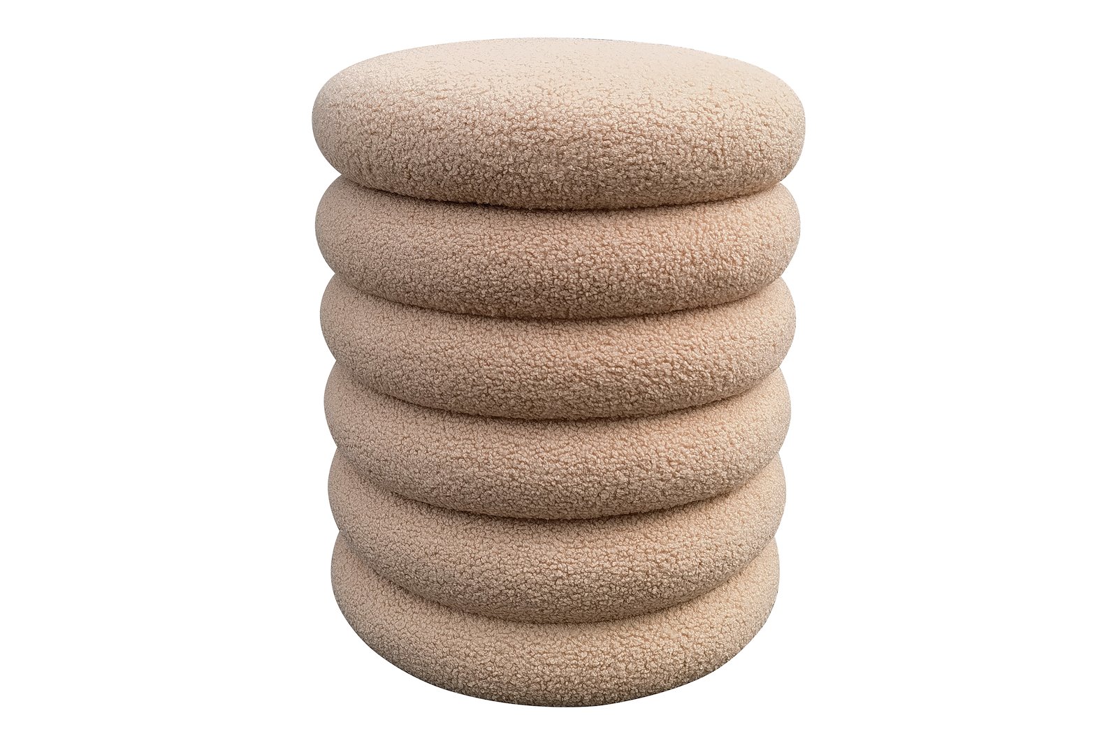 Rille puff Med oppbevaring. H43cm, i teddy tekstil