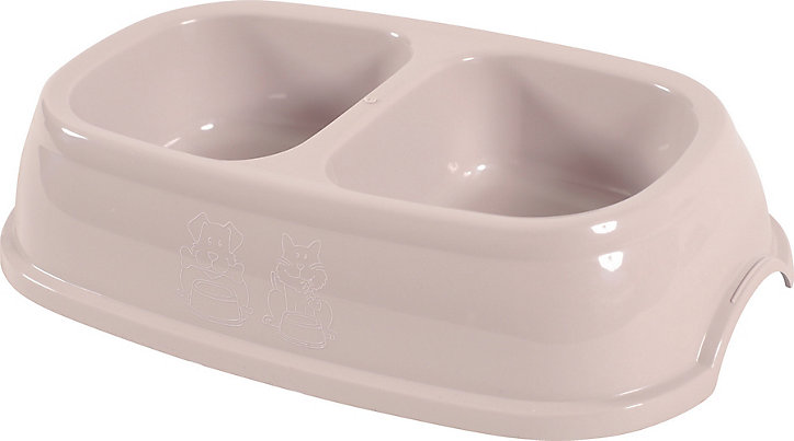 Gamelle double en plastique pour chat
