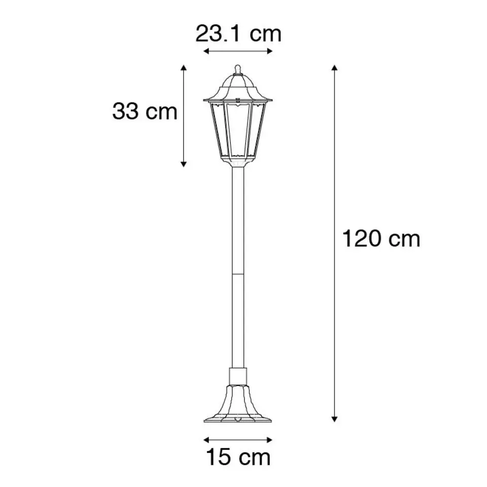Qazqa staande buitenlampen new orleans zwart e27