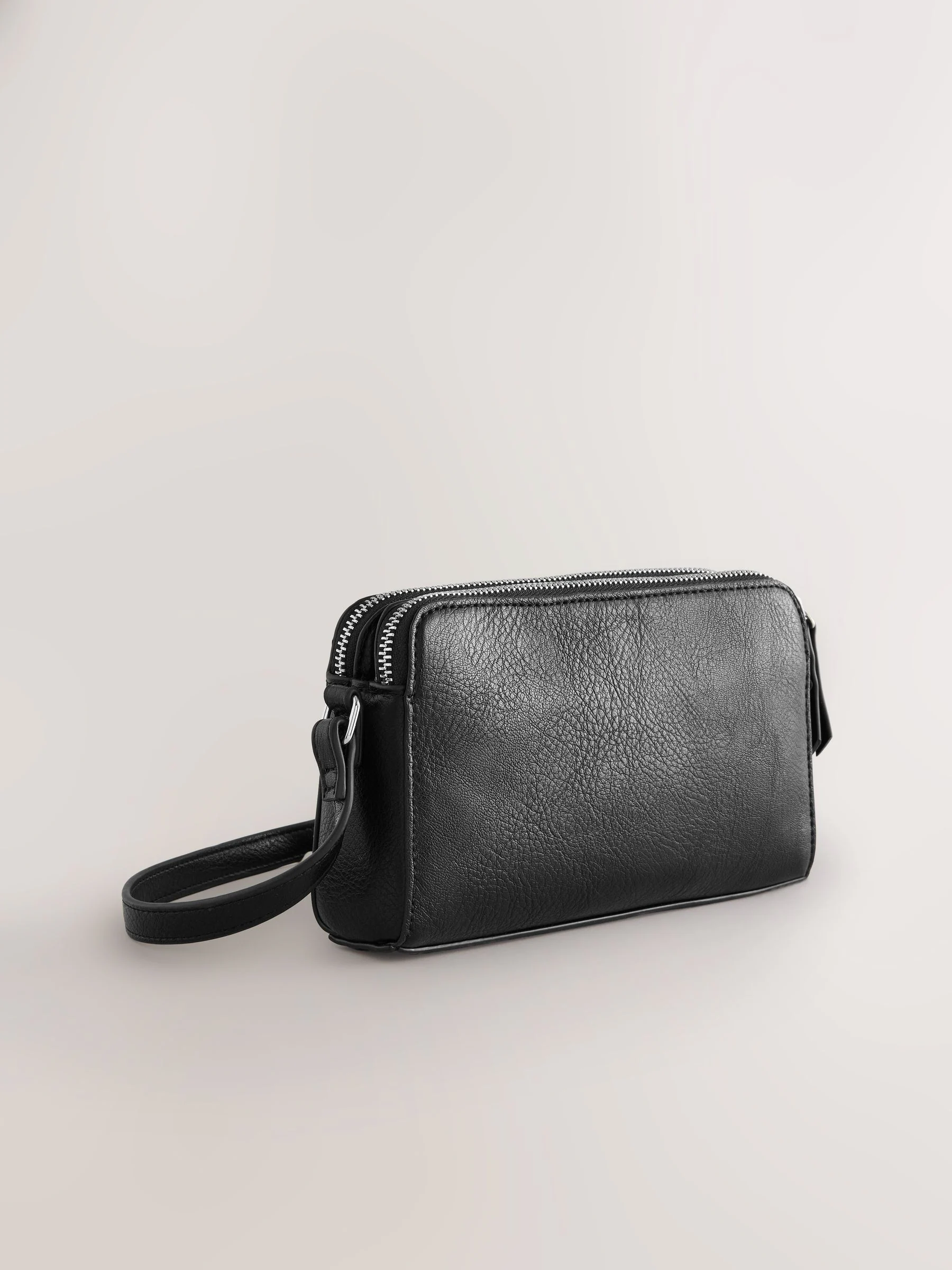 Zwart - Crossbodytas met dubbele rits