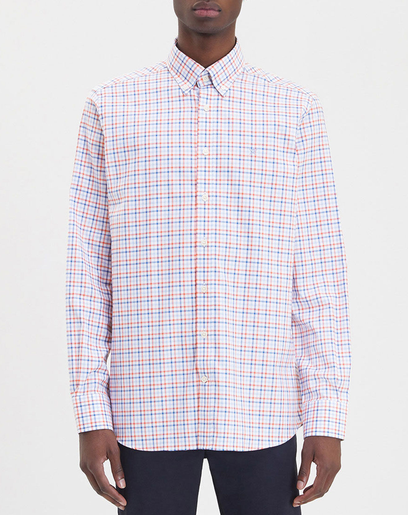 Hackett London Chemise Regular Fit à carreaux corail