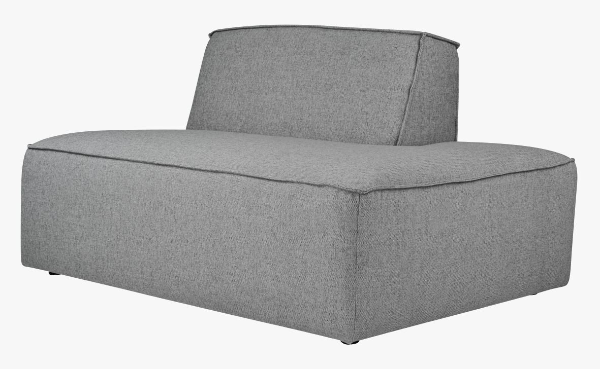 Modulsofa åpen ende høyre grå - 134x93x73 cm