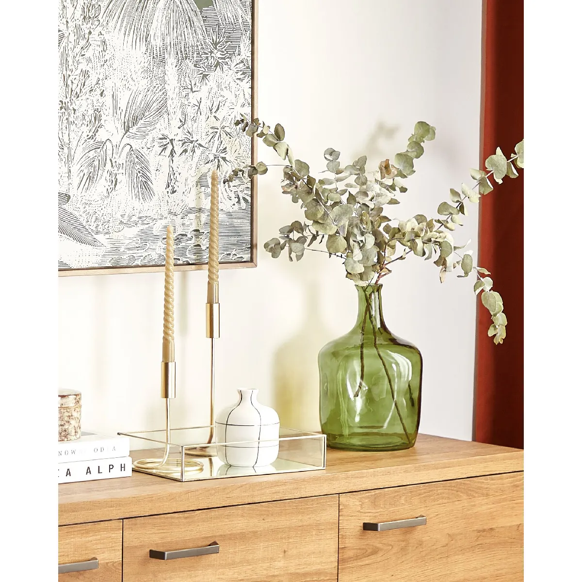 Beliani Vase Fleurs KERALA Vert olive