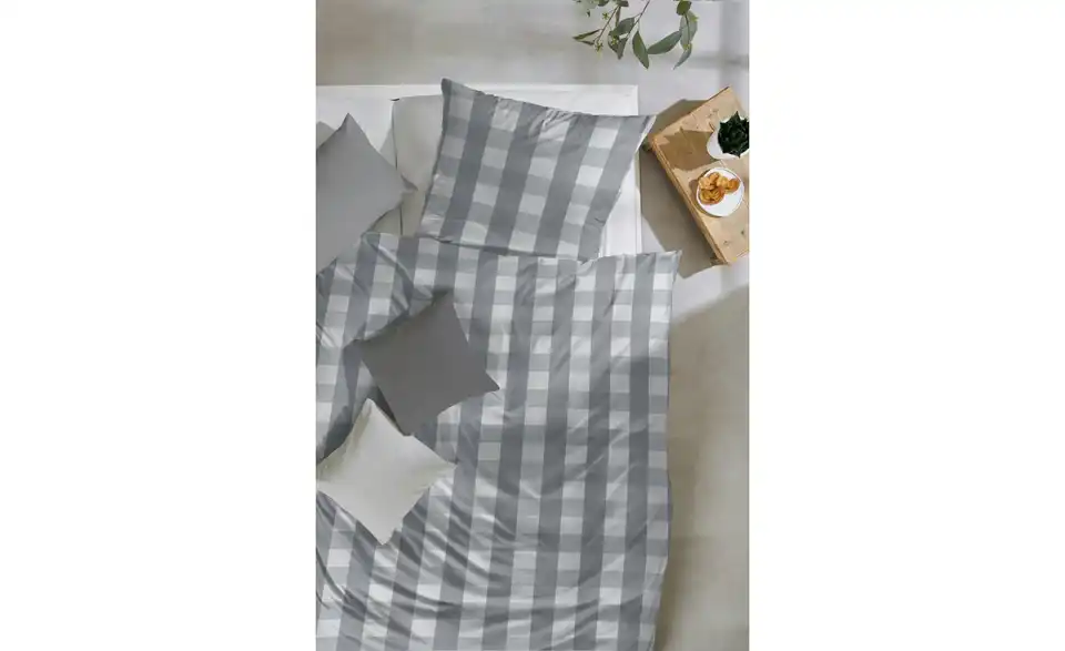 Biber Bettwäsche-Set Grau 220 cm 155 cm