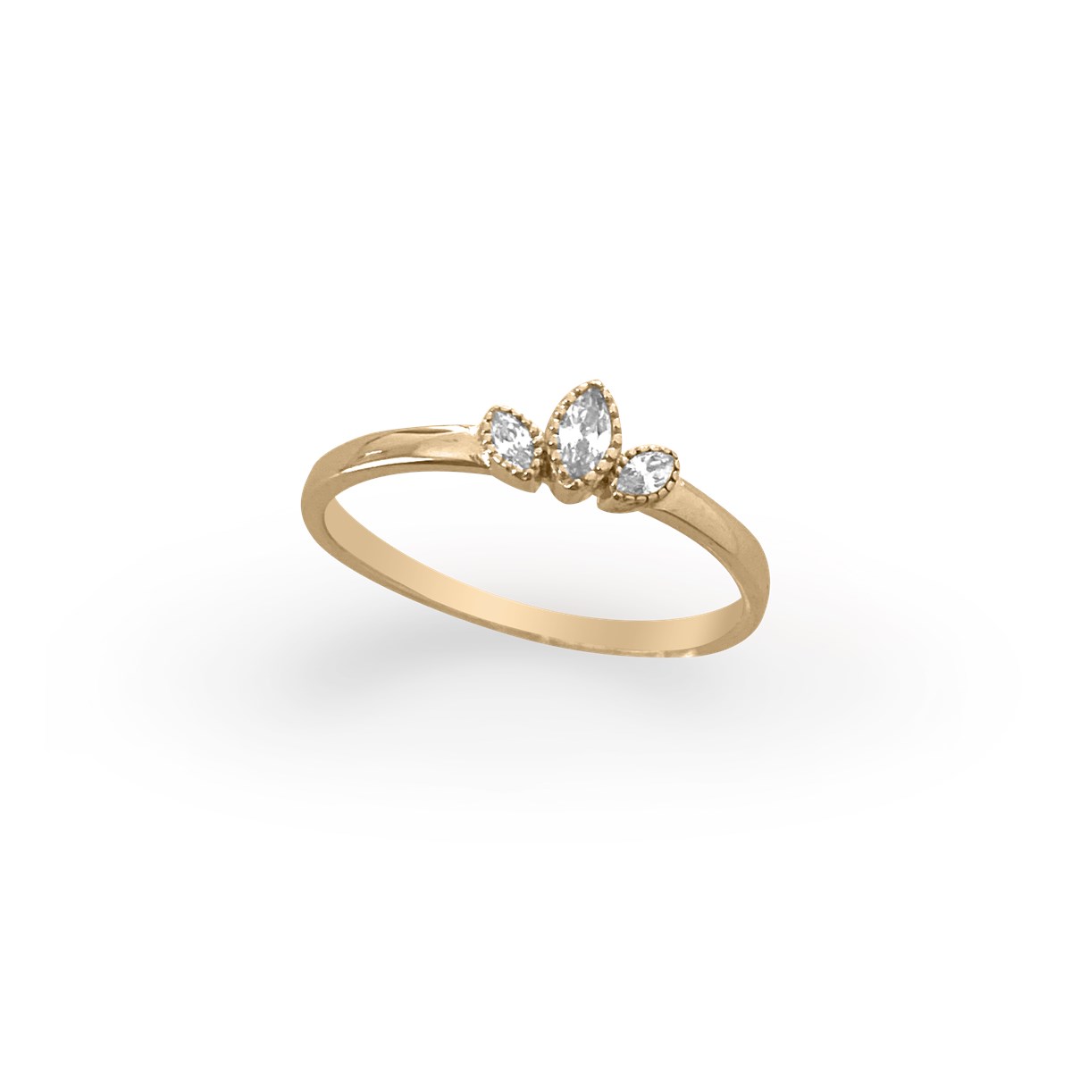 Bague plaquée or avec oxydes de zirconium