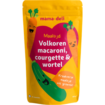 Mama Deli Maaltijd Volkoren Macaroni, Courgette & Wortel 8+ Maanden 150 g