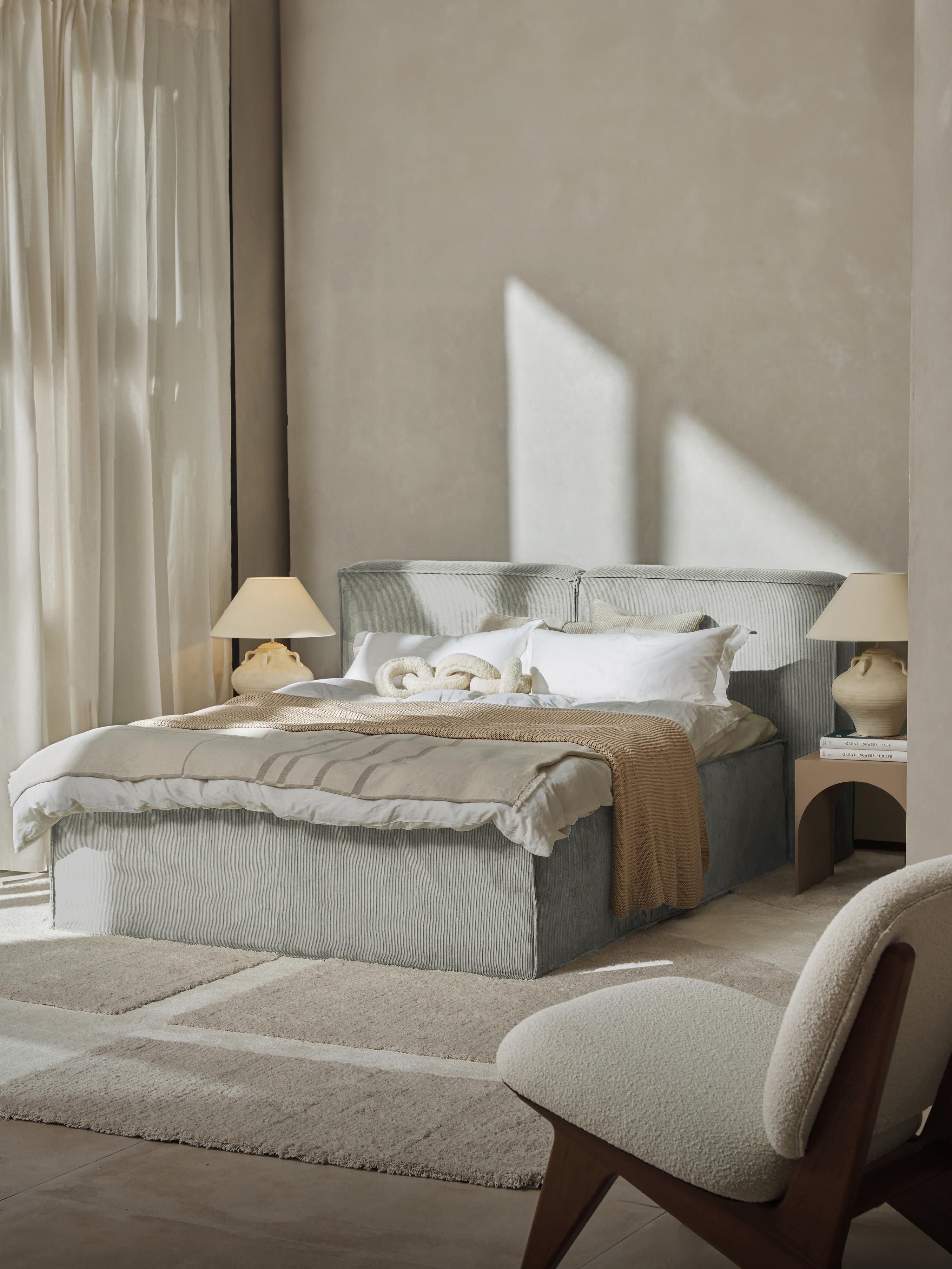 Corduroy boxspring bed Lennon