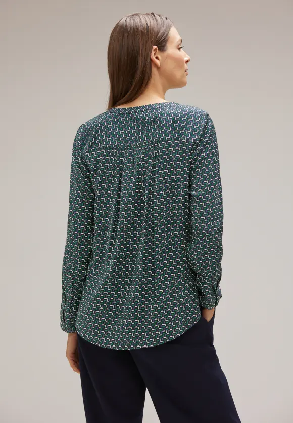 Viskose Bluse mit Print - gentle green