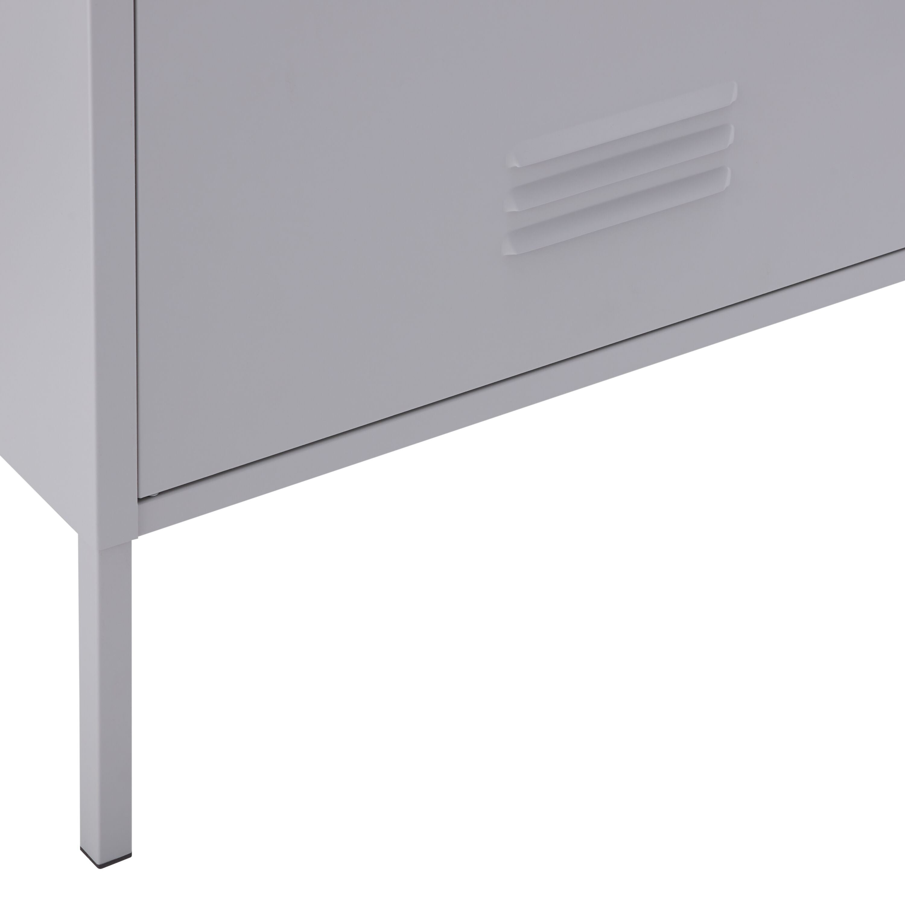 MIKO Lowboard Metall lichtgrau118x40xH59 - Hellgrau / B: 118.0 cm x T: 40.0 cm x H: 59.0 cm