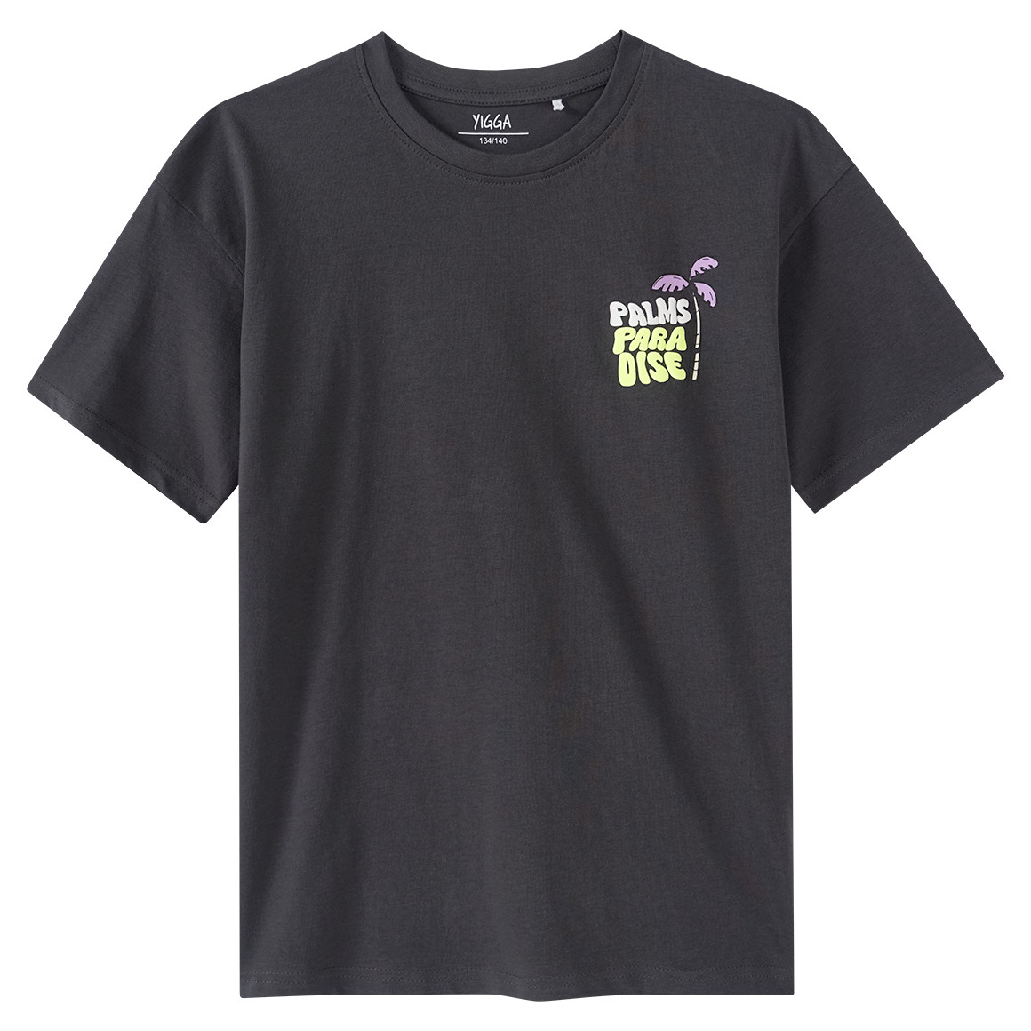 Yigga Jungen T-Shirt mit Rücken-Print dunkelgrau