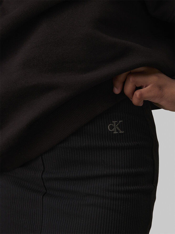Calvin Klein KNIT RIB MIDI SKIRT Ck black