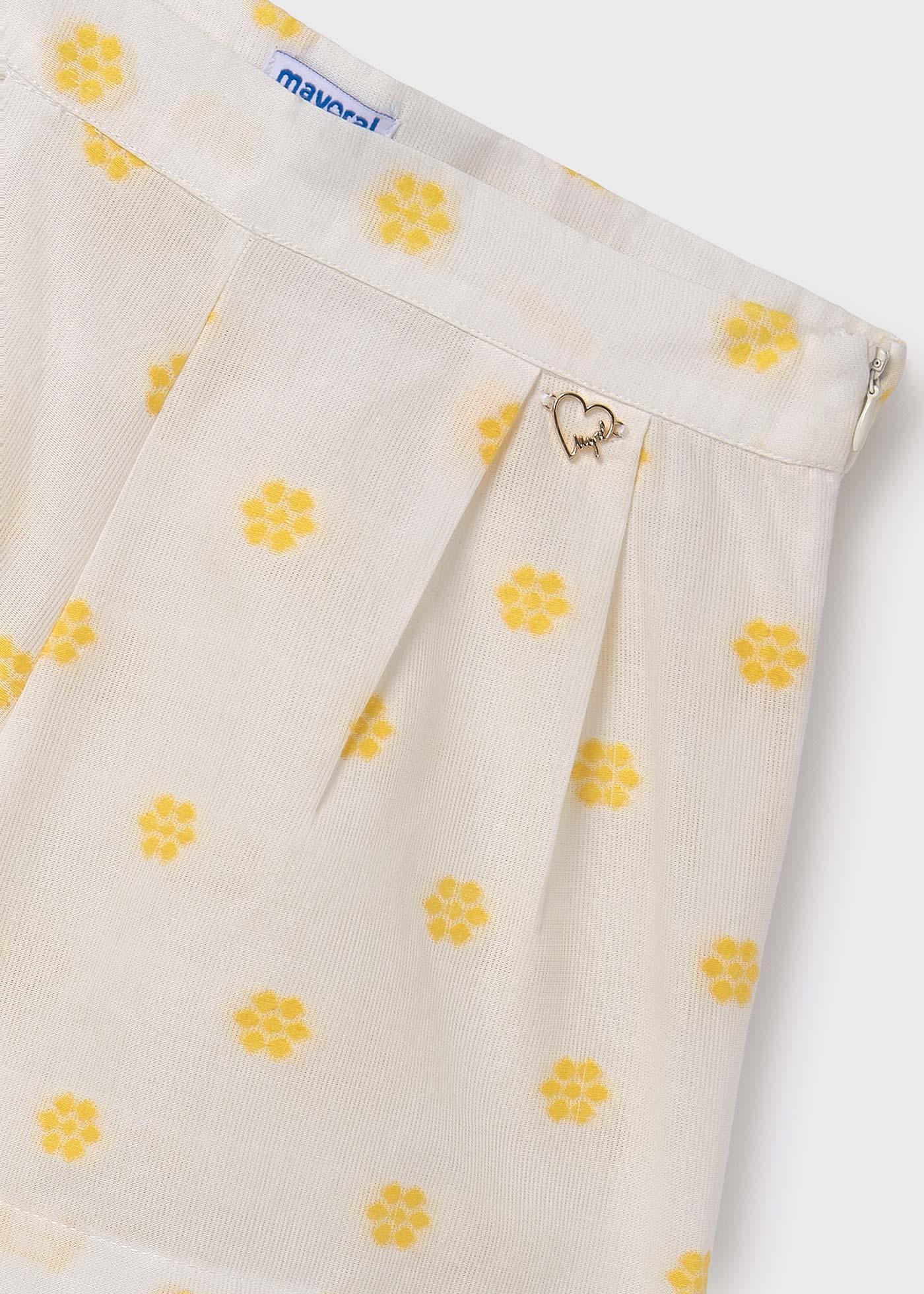 Menina de jacquard curto Creme
