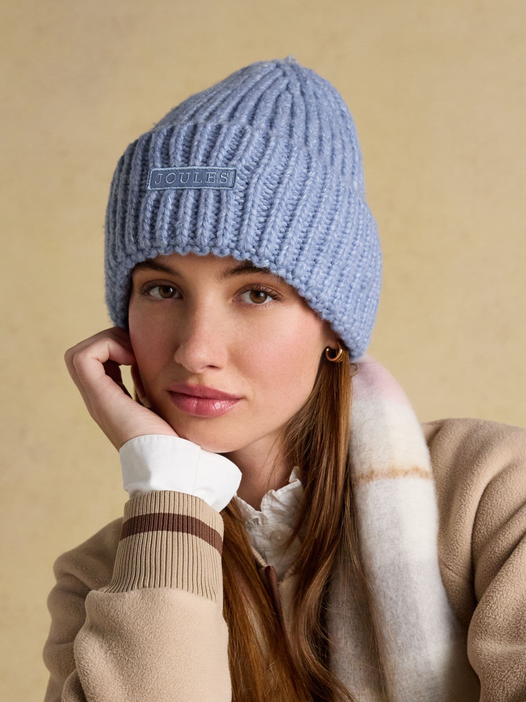 Blauw - Joules Rosa beanie-muts