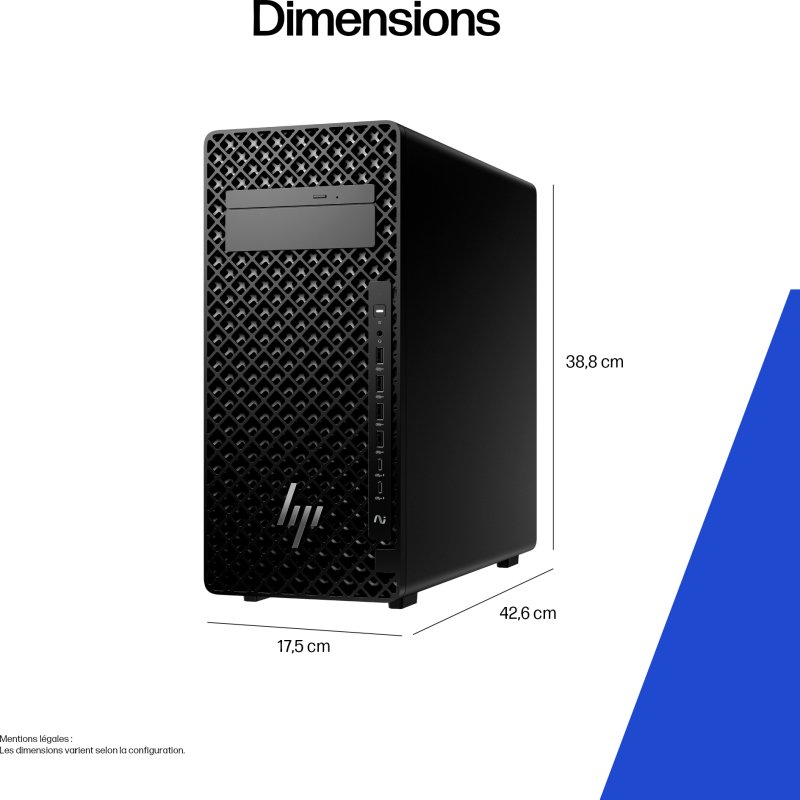 HP Z2 Tower G1i Intel Core Ultra 7 265 16 Go DDR5-SDRAM 1 To SSD Windows 11 Pro Station de travail AI Workstation, AI PC Noir